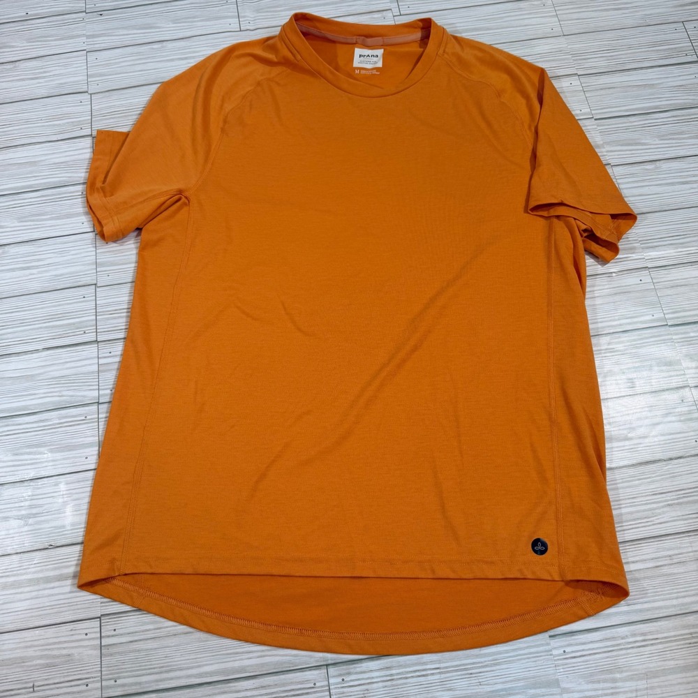 Prana Mens Short Sleeve Performance T-Shirt Burnt Orange Activewear Size M